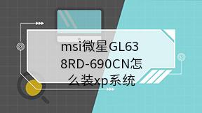 msi微星GL63 8RD-690CN怎么装xp系统